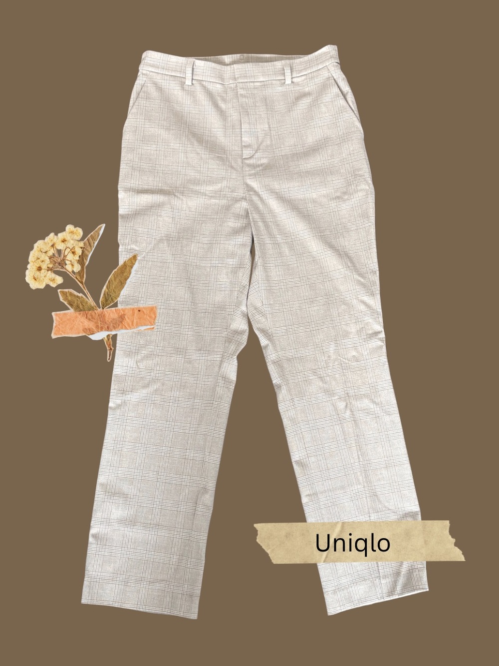 Uniqlo women’s Cream Check Dress Pants